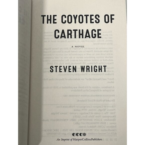 The Coyotes of Carthage Steven Wright Paperback Book Fiction Novel - Picture 4 of 5